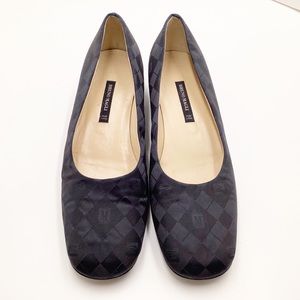 {Bruno Magli} Logo Pattern Fabric Shoe